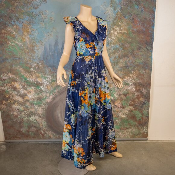 Vintage Berkertex Sleeveless Floral Maxi Dress (Made in England) * Small - Picture 14 of 16